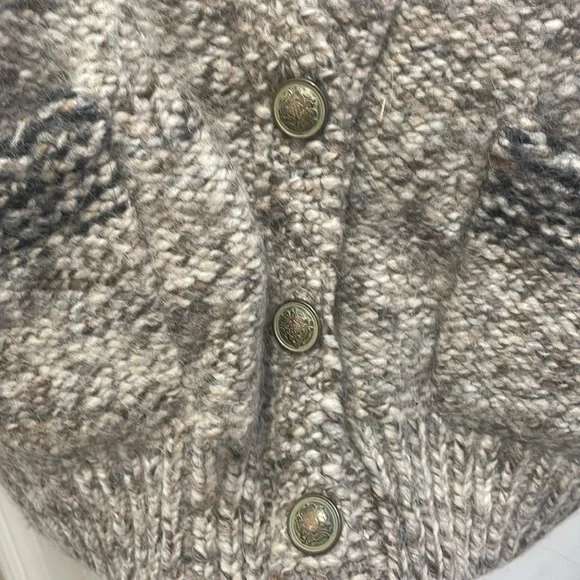 Aritzia - Wilfred Free - Wool Alpaca Blend Cardigan Sweater - Grey / Black - XS - Picture 4 of 13